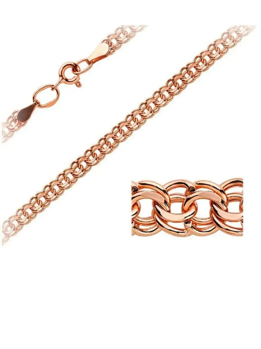 Цепь AZADE, красное золото, 585 проба, длина 45 см, средний вес 4.79 г, , красный