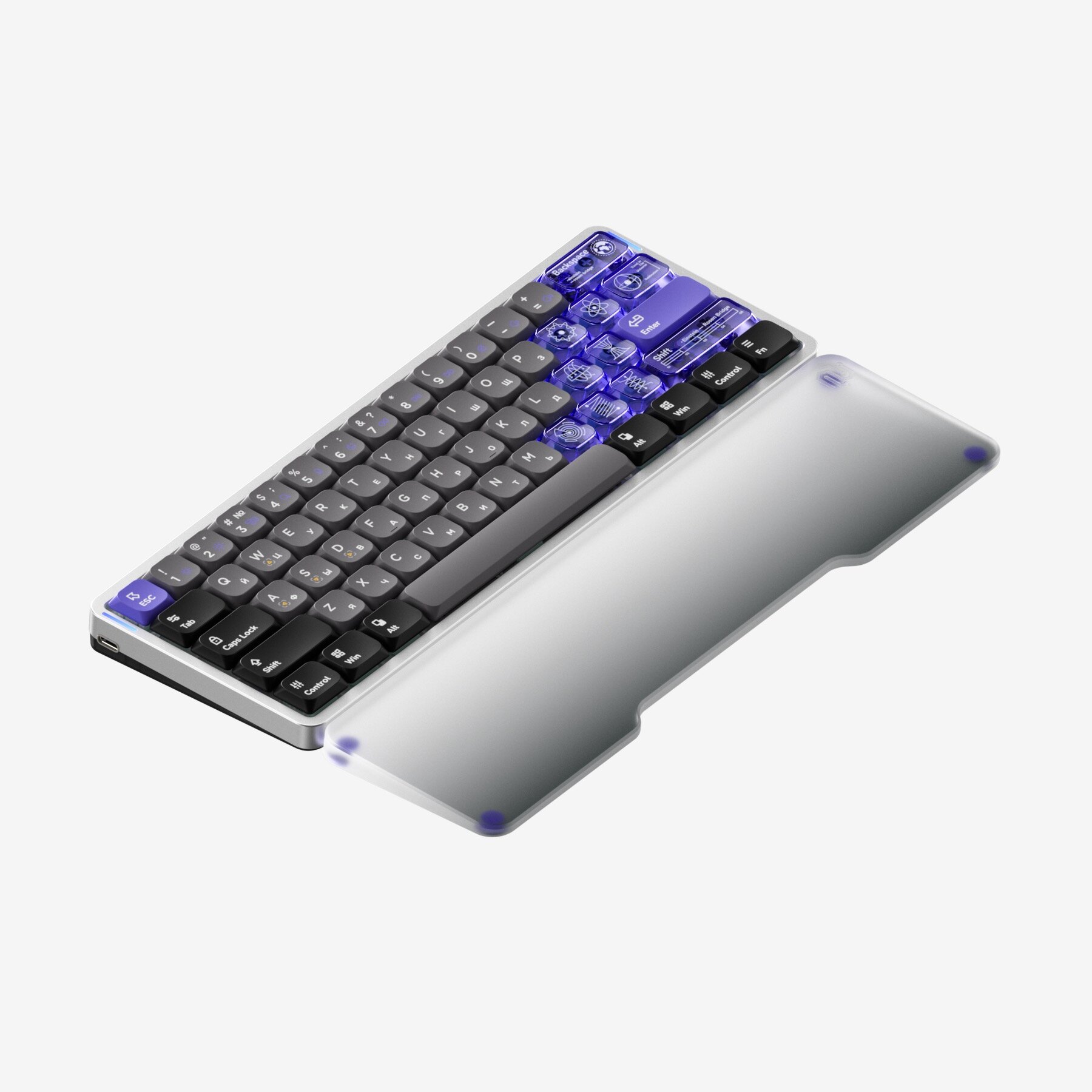 Ультратонкая клавиатура на магнитных свичах NuPhy Air60 HE, Low-Profile Magnetic Jade Pro Switch(русская раскладка) — фото 1