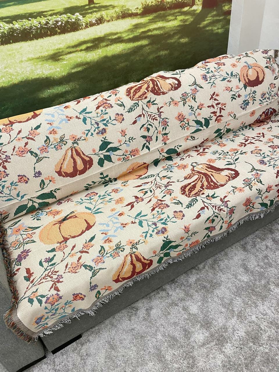 Покрывало на кровать/диван полуторное/полутороспальное 15-спальное хлопок/хб гобелен