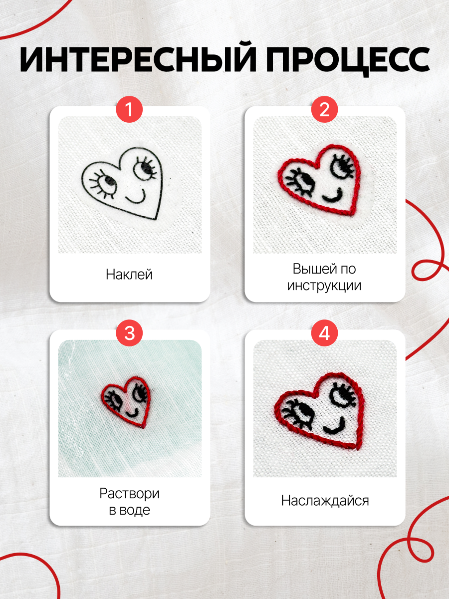 Набор для вышивания на одежде Не белый лист "Summer vibes" вышивка на одежде, водорастворимая канва — фото 1