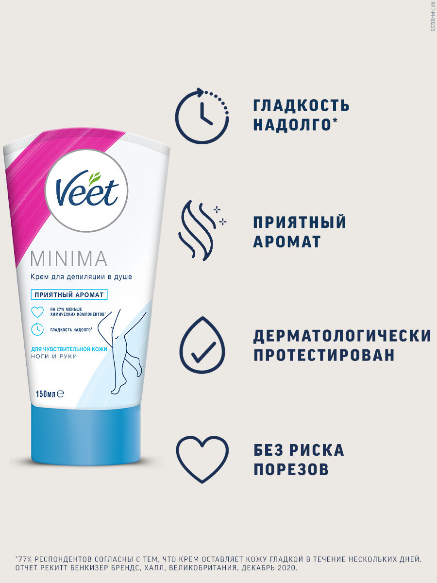 Изображение Крем для депиляции в душе Veet MINIMA для чувствительной кожи, 150мл