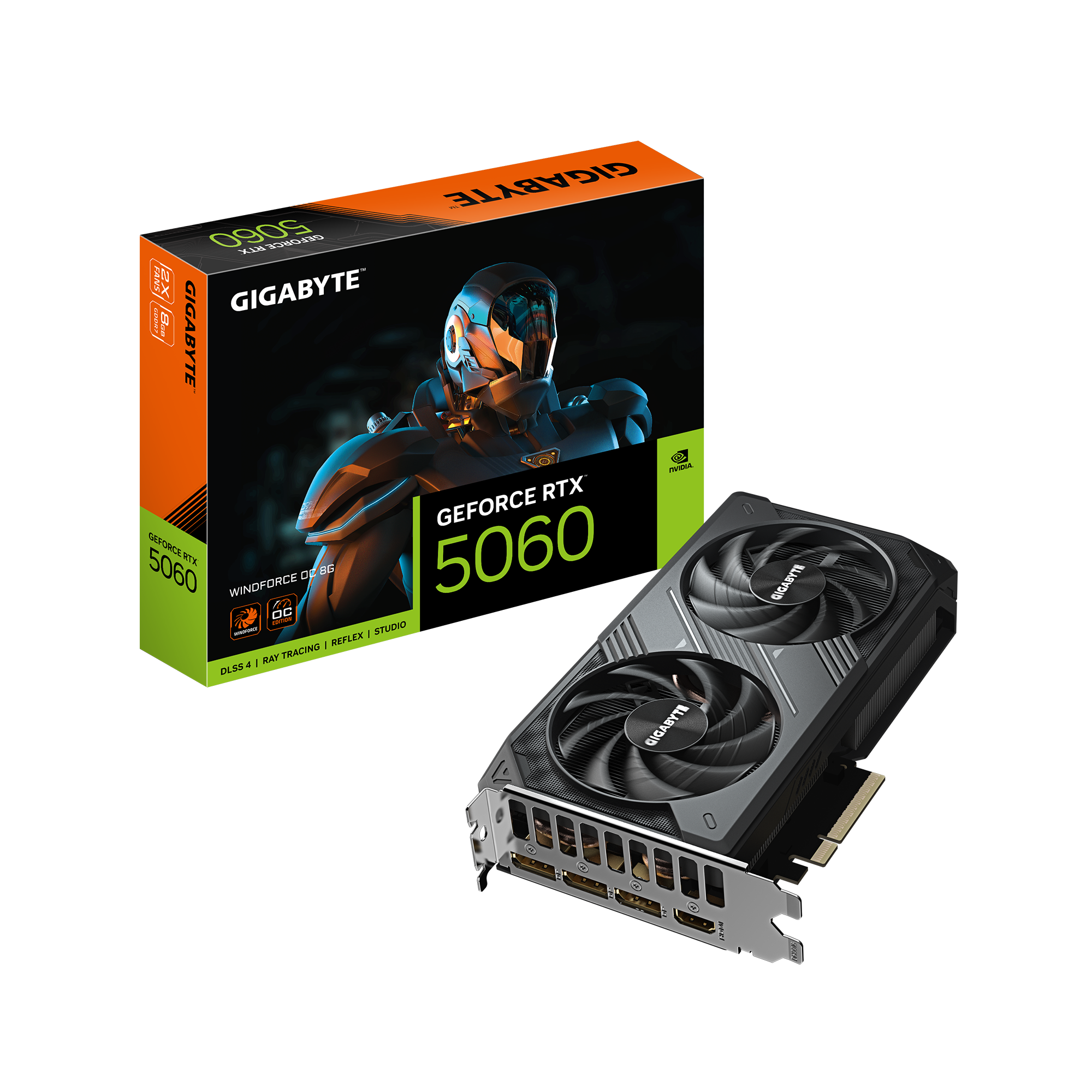 Видеокарта GIGABYTE GeForce RTX 5060 WindForce OC 8G (GV-N5060WF2OC-8GD) — фото 1