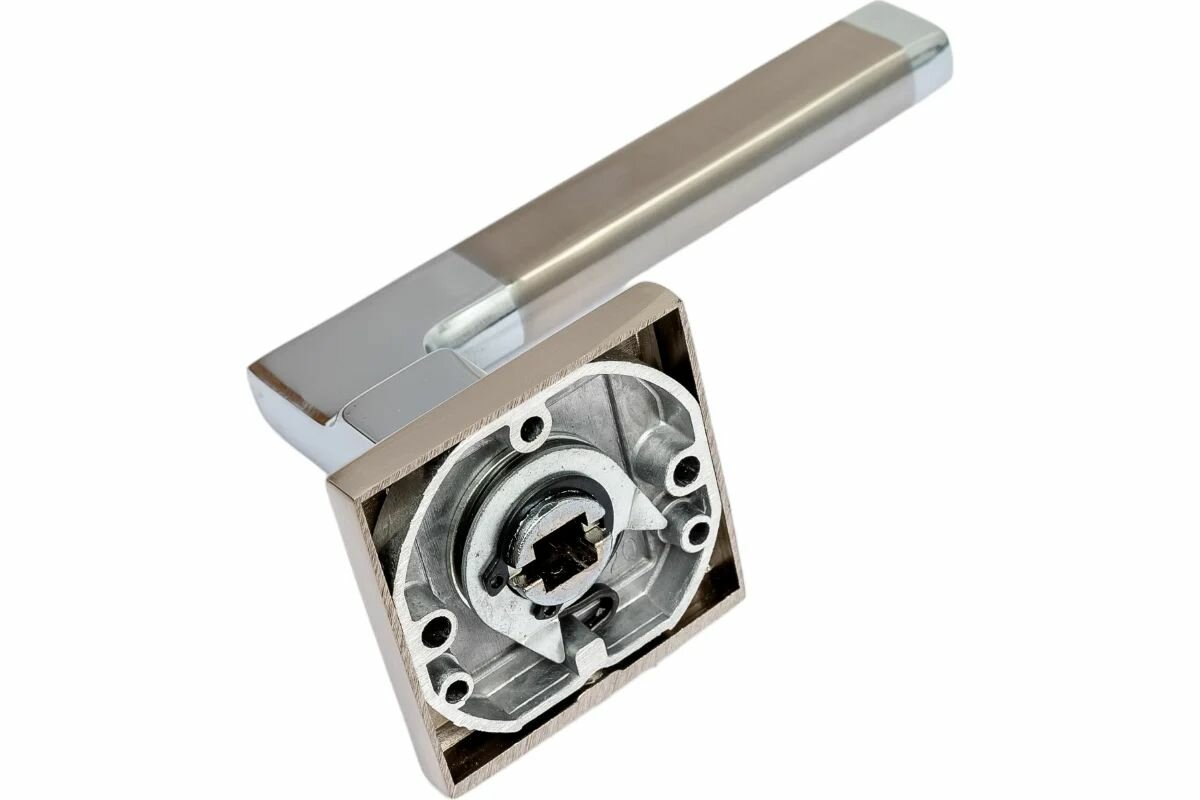 Комплект дверных ручек Rucetti RAP 17-S SN/CP-IND цвет бел. никель/хром, 2 шт. — фото 1