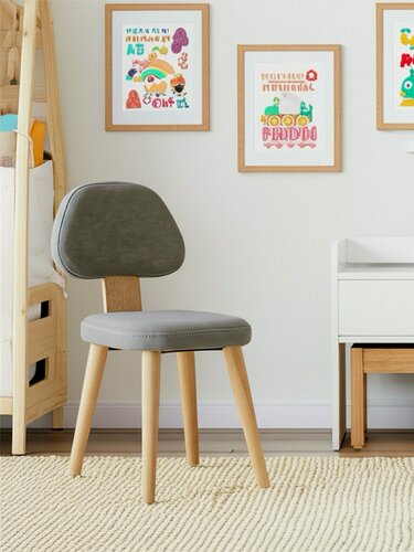 Изображение товара Мягкий Стул детский Качественный Мебель "Непоседа", дерево, рост ребёнка 120 - 135, цвет серый