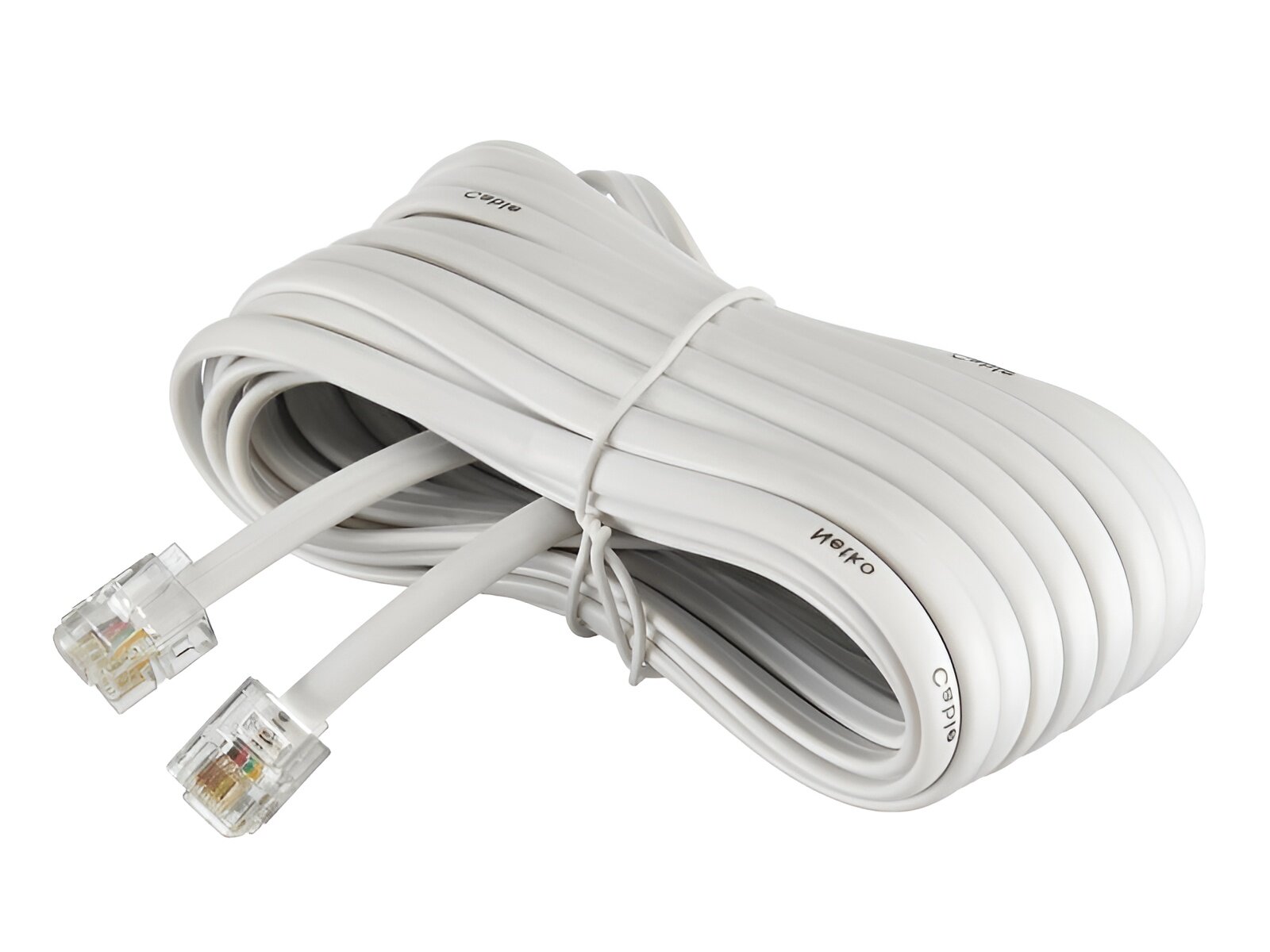 Шнур телефон линия 7 0м белый 4 х жильный  6р4с  Netko