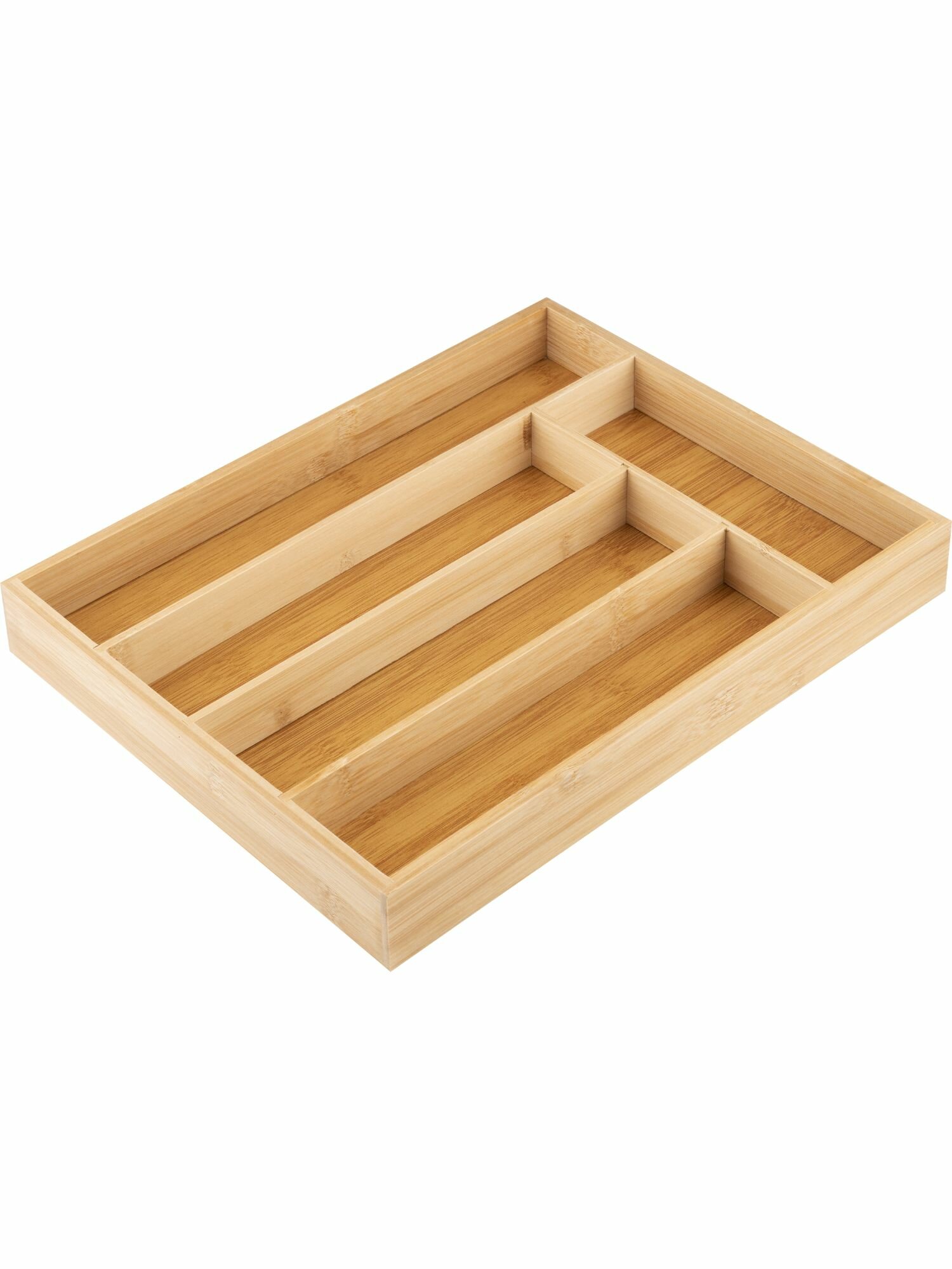 Лоток для столовых приборов 37x30x4.5 см бамбук цвет коричневый
