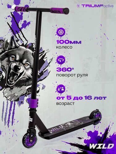 Изображение товара Трюковой самокат Triumf Active, фиолетовый