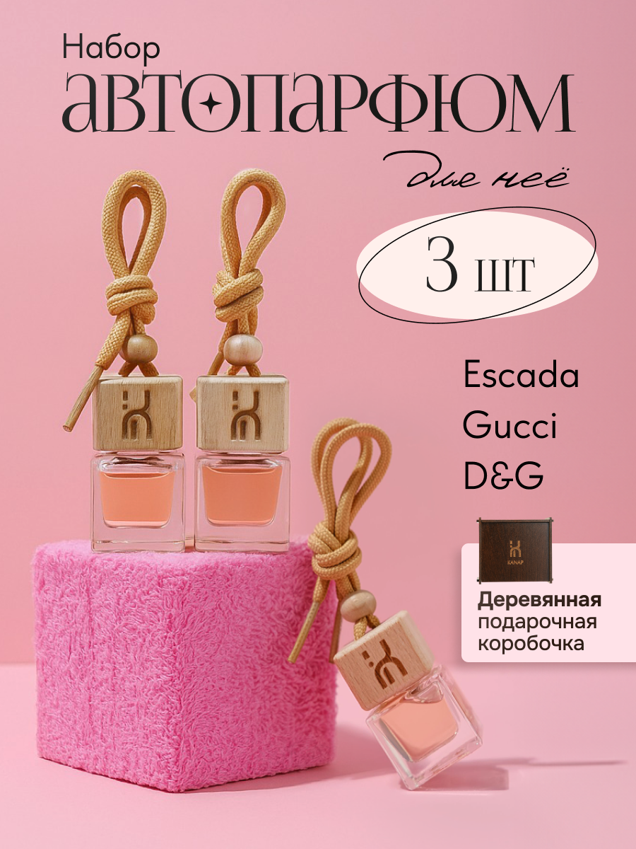 Ароматизатор для автомобиля, автопарфюм, вонючка, подарочный набор 3 шт