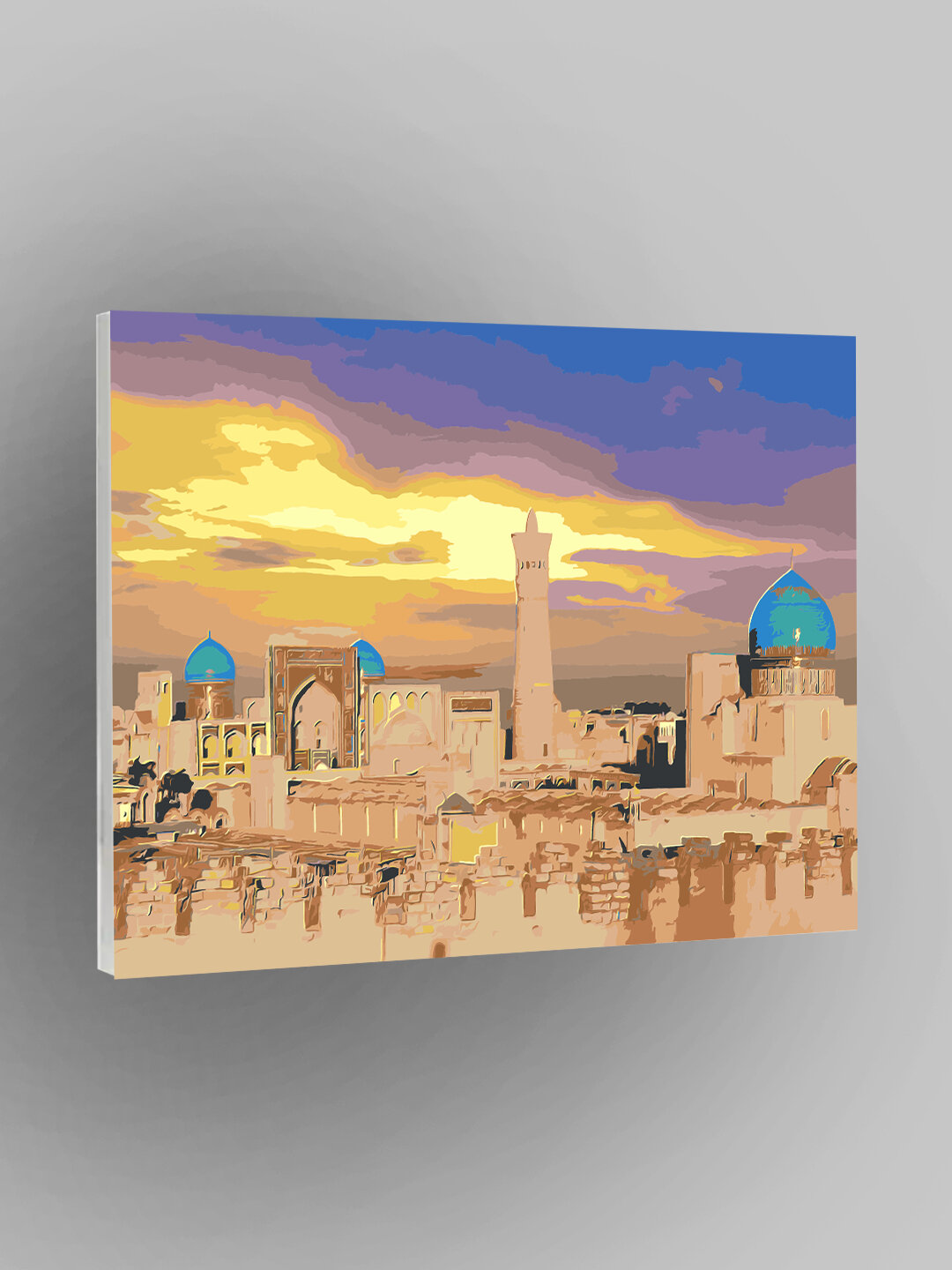Картина по номерам "Бухара. Минарет Калян на закате", 40×50 см, раскраска на холсте, набор для рисования