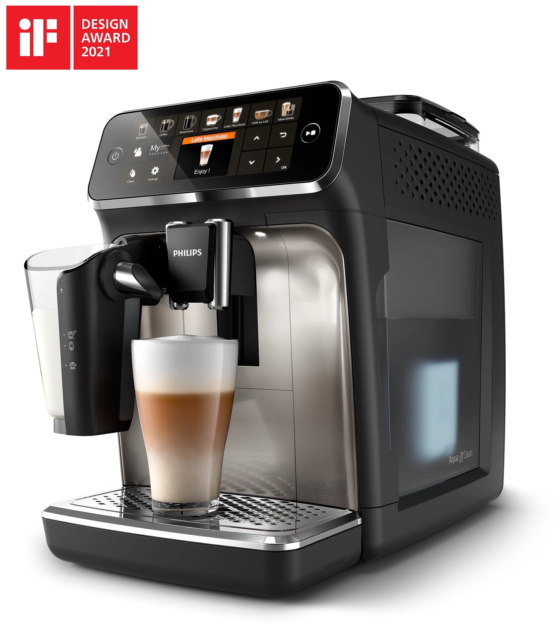 Кофемашина Philips EP5447/90, сенсорное управление, 15 бар, 1,8 л