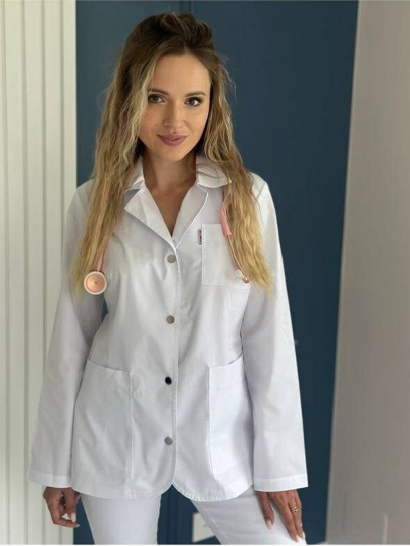 Женский медицинский жакет Луиза белый(дл/рукав) от бренда 