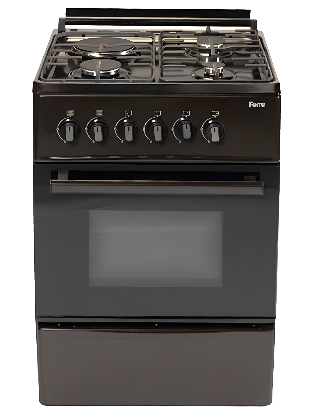 Газовая плита Ferre LP 60G-31DB-eco(F) 22, коричневый, 3 газовые конфорки +1 электрическая, Газовая духовка.