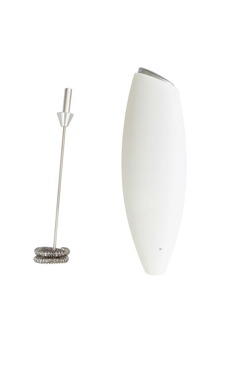 Электрический капучинатор для молочной пены с двойным венчиком, черный и белый цвет — фото 1