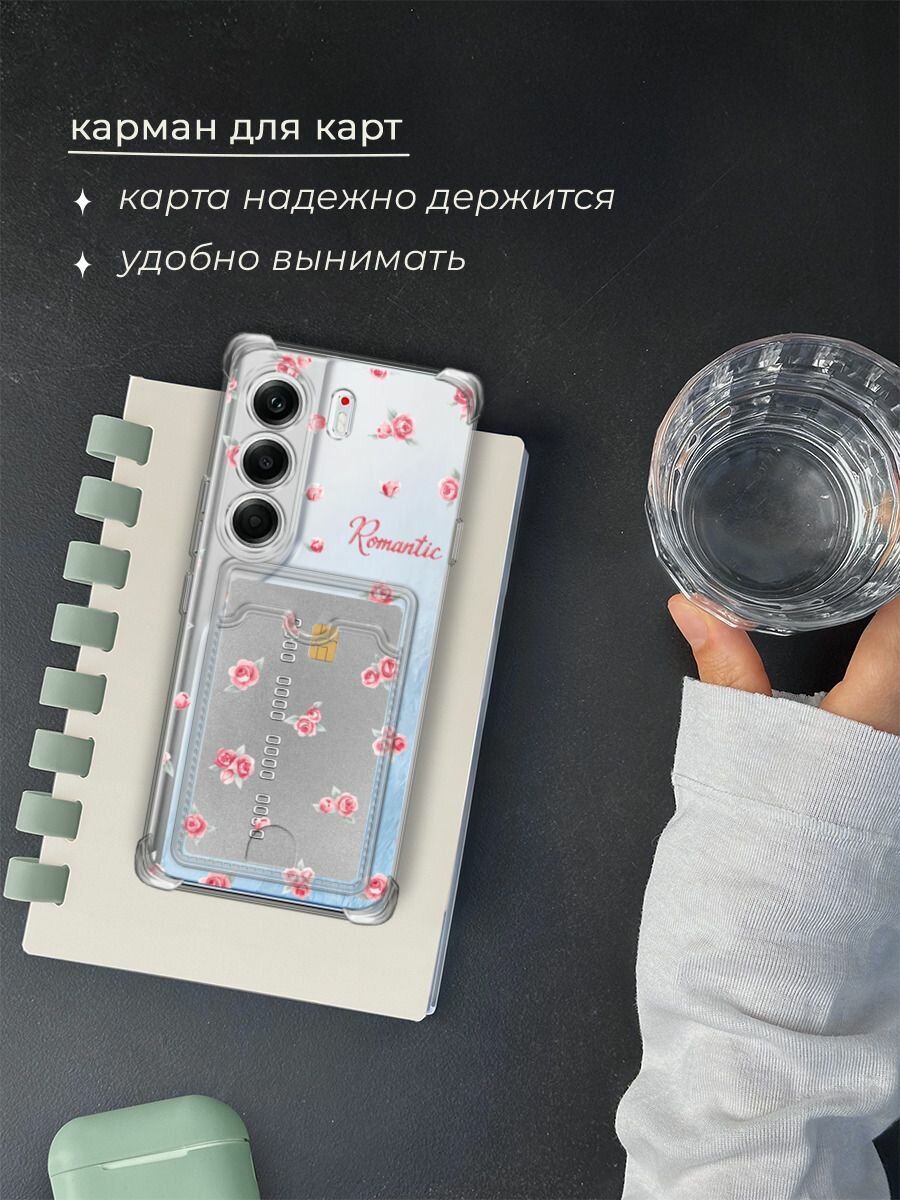 Чехол на Tecno Camon 40 Pro (Текно Камон 40 Про) с картой и принтом "Romantic 3" — фото 1