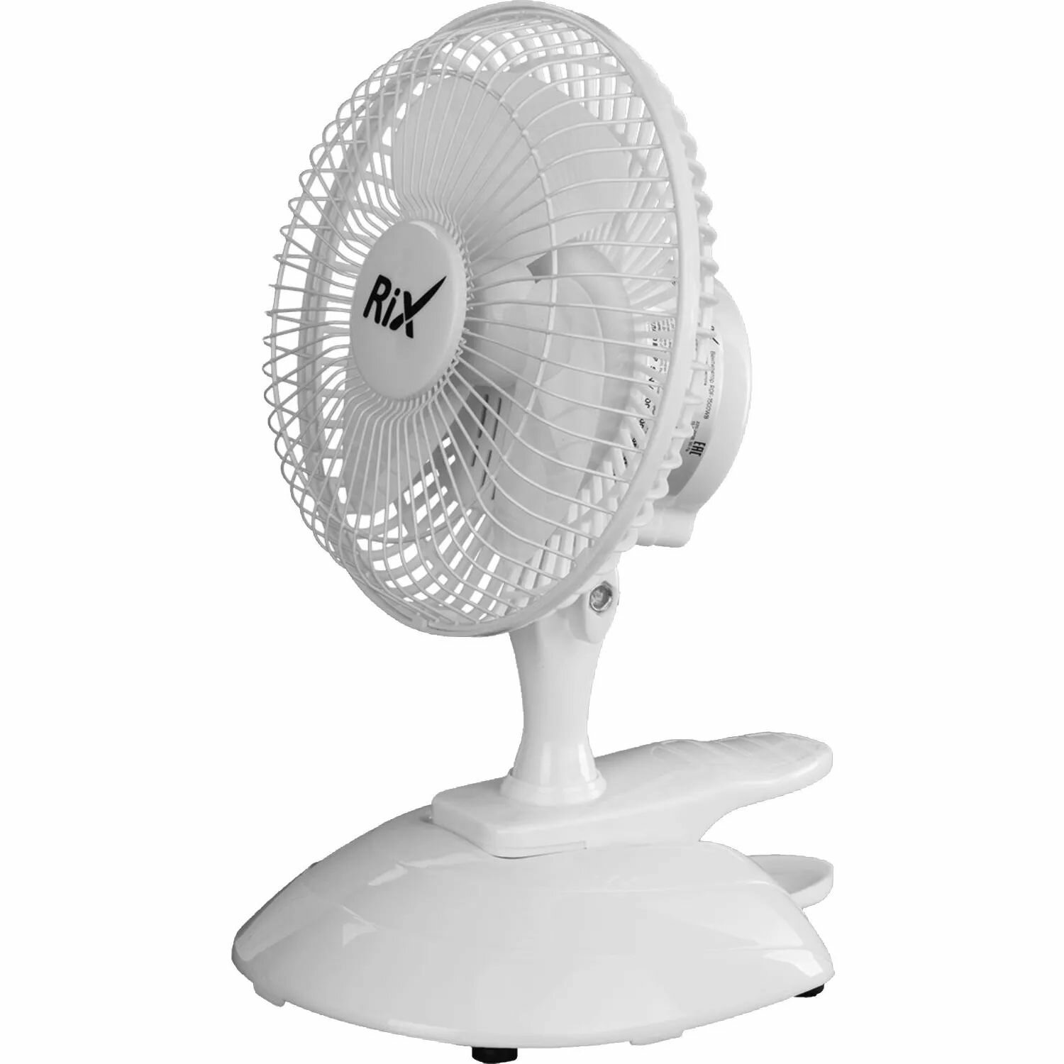 Вентилятор настольный RIX бытовой, белый, 15 Вт, управление механическое