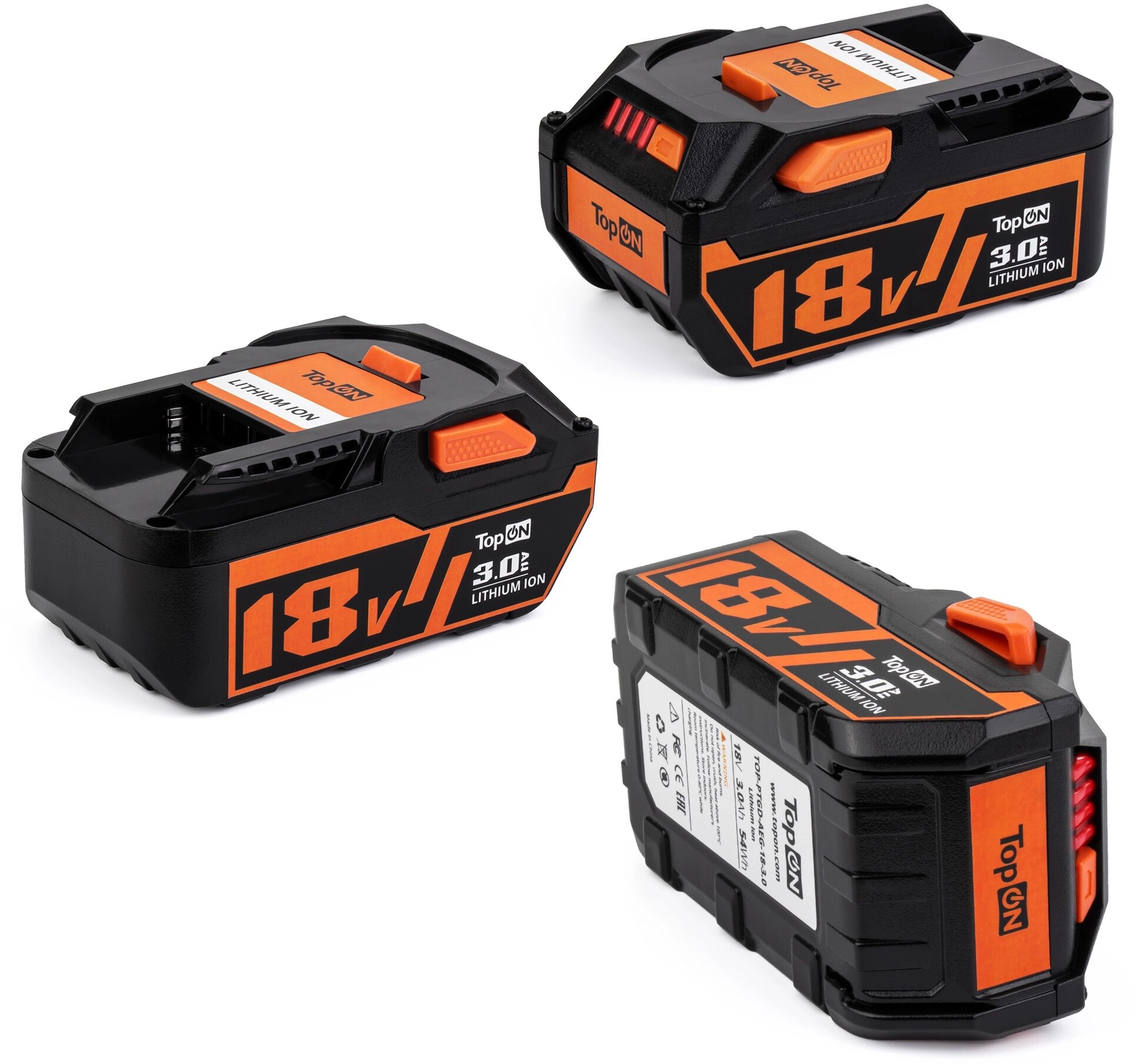 TopON Батарея аккумуляторная TopON TOP-PTGD-AEG-18-3.0 18В 3Ач Li-Ion (103240)