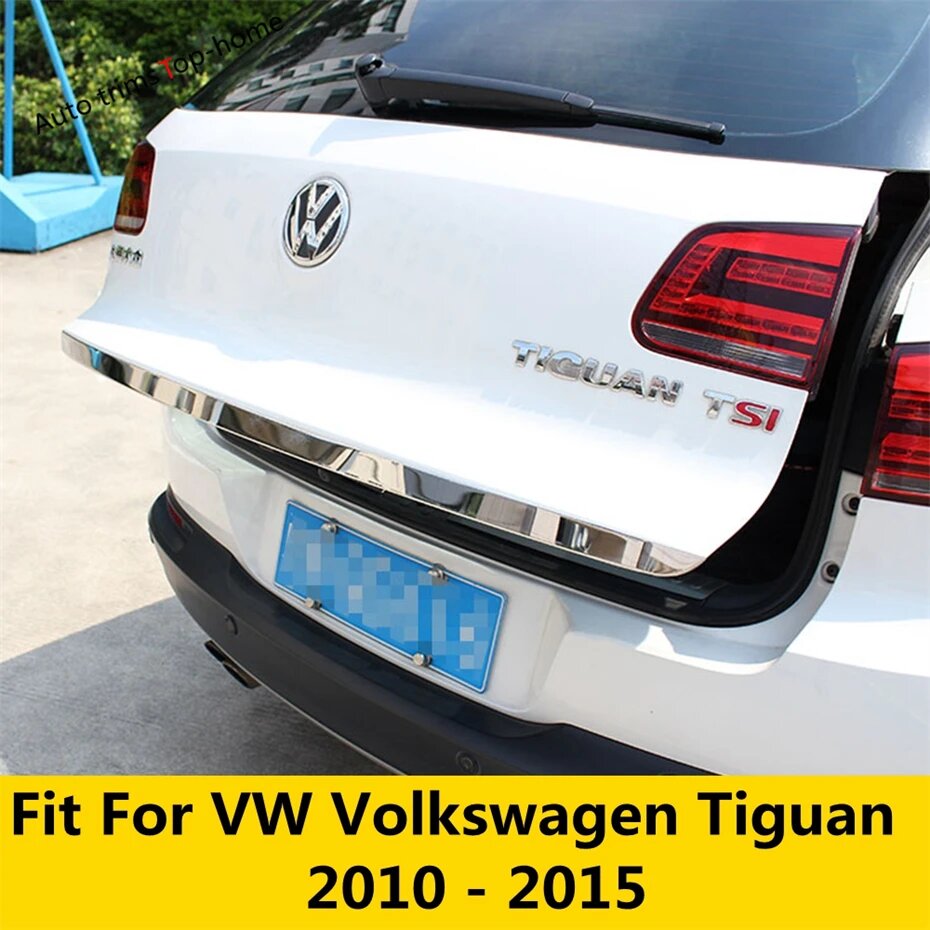Хромированная задняя дверь из нержавеющей стали багажник задняя дверь крышка накладка подходит для VW Volkswagen Tiguan 2010-2015 автомобильные аксессуары