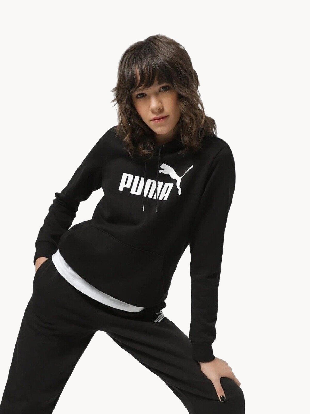 Худи PUMA ESS Logo, размер 46, , черный