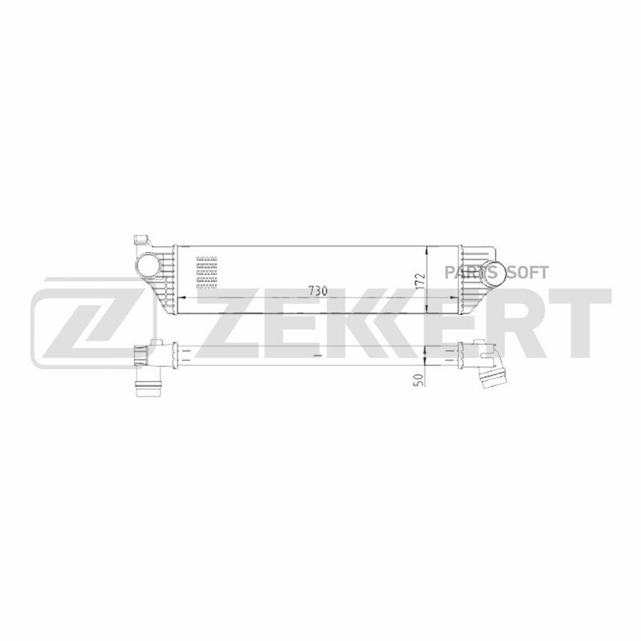 ZEKKERT MK-5504 Интеркулер с возд. охл. Nissan NV400 (X62 X62B) 11- Renault Master III 10- Opel Movano B 10- ()