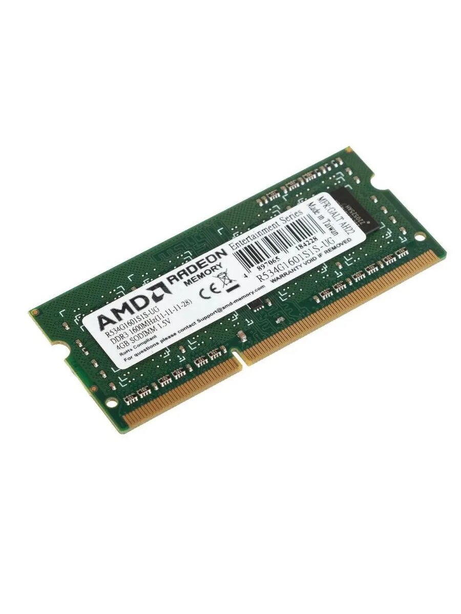 Radeon R5 Entertainment R534G1601S1S-UG 4 ГБ SO-DIMM DDR3