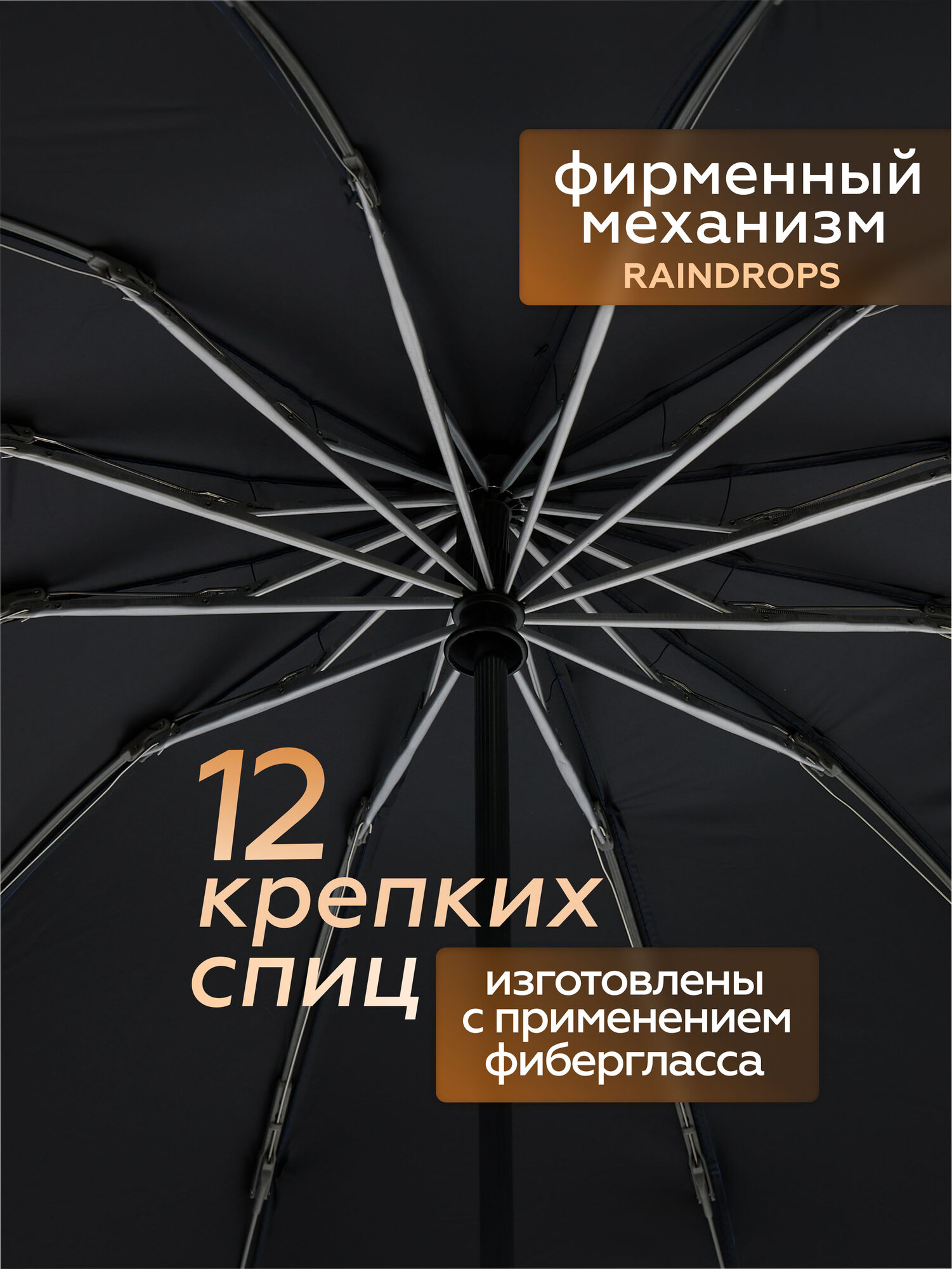 Смарт-зонт RAINDROPS, beige — фото 1