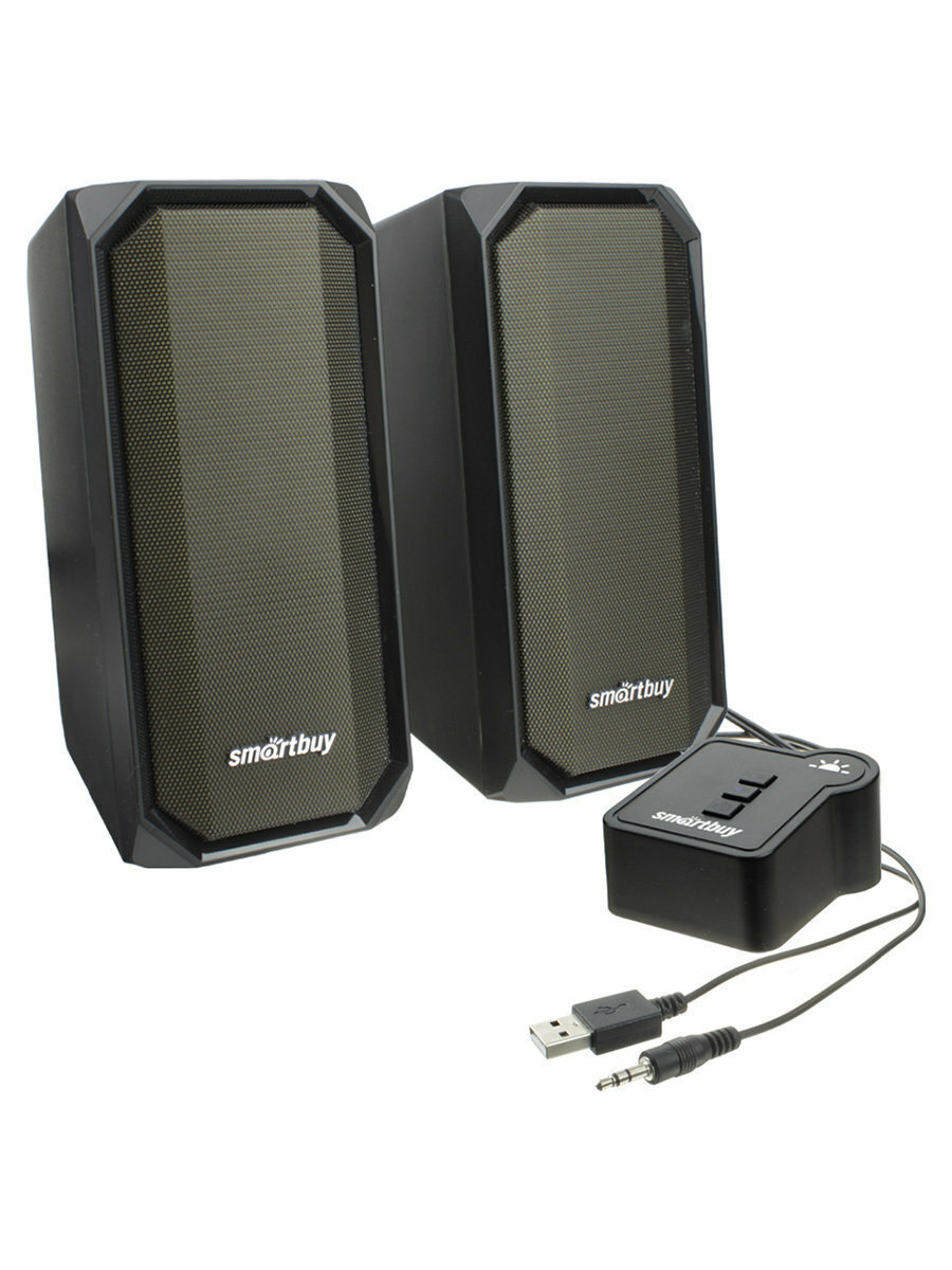 Колонки Акустическая система 2.0 SmartBuy Raprure, Bluetotoh, 6Вт, RGB-подсветка, USB