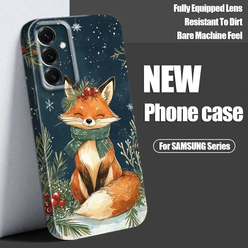 Чехол для телефона с мультяшной рождественской лисой для Samsung Galaxy S21 135MFA7101, Galaxy S25
