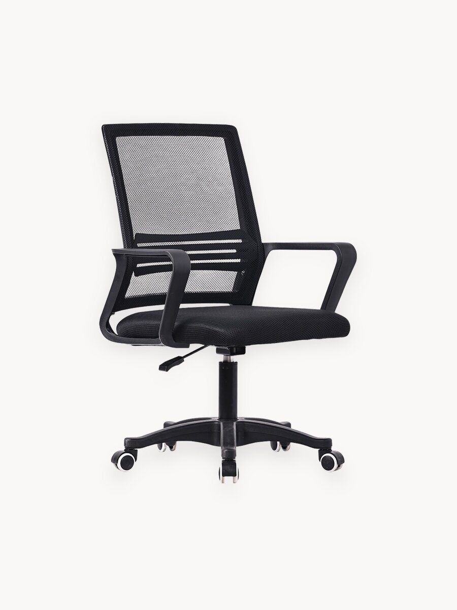 Кресло компьютерное школьное на колесиках BYROOM Office Sub black DC155-B, рабочий стул офисный со спинкой