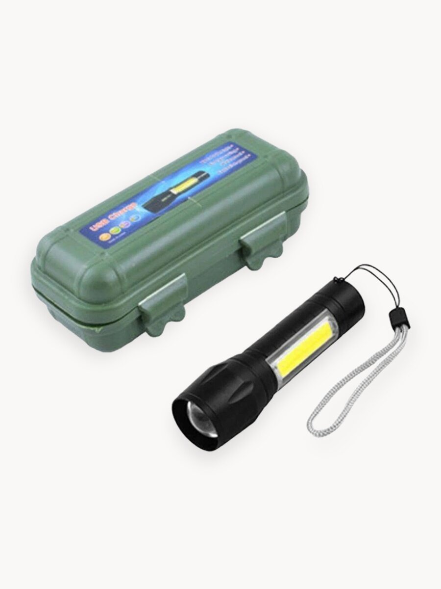 Фонарик аккумуляторный светодиодный с зумом