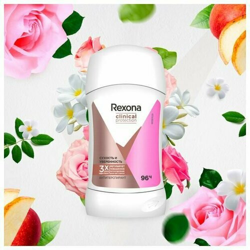 Антиперспирант Rexona Clinical Protection Сухость и уверенность стик 40мл, 2 шт