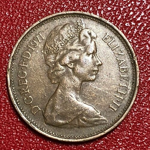 Монета Великобритания 2 пенса 1971 год. Елизавета 2 # 5-12 монета великобритания 2 пенса 1994 год королева елизавета 2 2 3