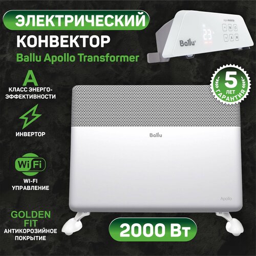 Обогреватель Ballu Apollo с инверторным управлением и ножками Transformer 2000 ВАТ 4I CSWi-fi 1269000₽