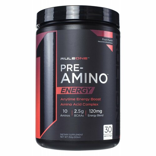 Pre Amino Energy, 252-258 г / 30 порций, Blue Razz Lemonade / Голубая Малина Лимонад, 252 г аминокислота rule 1 essential amino 9 energy лимонад blue razz 345 гр