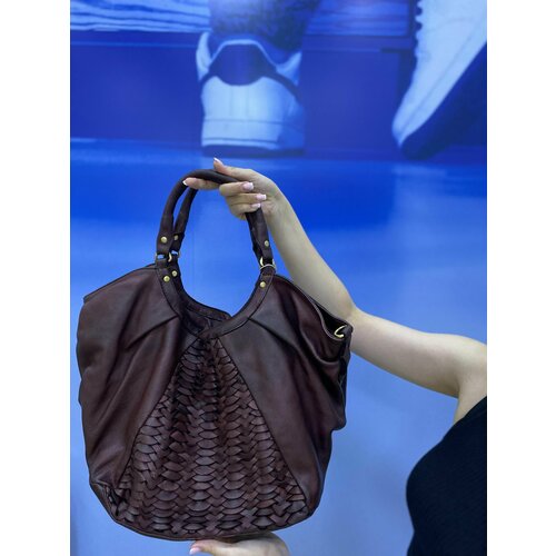 фото Сумка авоська , фактура вязаная, бордовый нет бренда