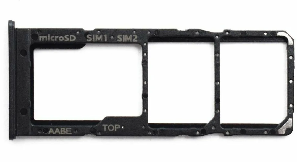 Лоток/держатель SIM для Samsung Galaxy A12 (A125F) Черный — фото 1