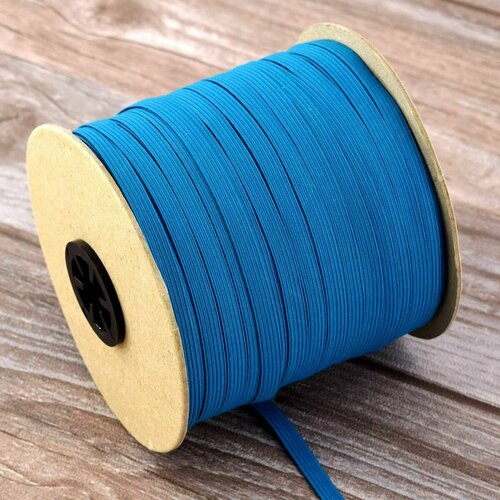 Резинка для шитья, ширина 6,6 мм, цвет голубой, 100 метров резинка для шитья ширина 6 6 мм цвет темно красный 100 метров