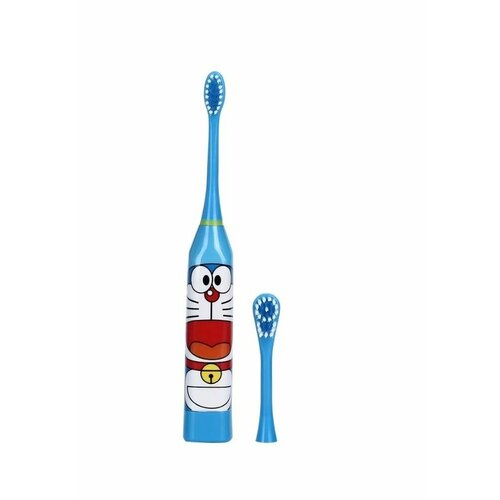 Детская электрическая зубная щетка Soft | Электрощетка с запасной насадкой, цвет синий 
