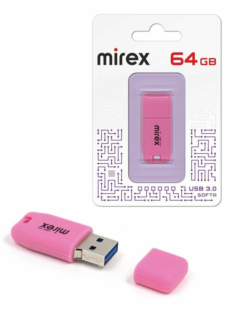 USB 3.0 Flash Drive MIREX SOFTA PINK 64GB,