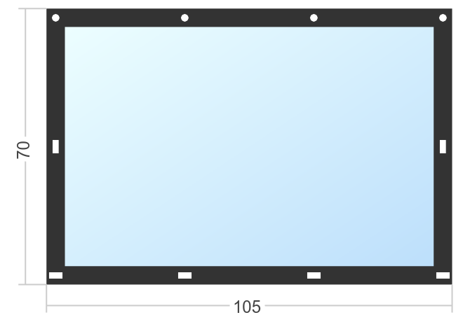 Мягкое окно Софтокна 105х70 см, Прозрачная пленка 0,7мм, Скоба-ремешок, Черная окантовка, Комплект для установки - фотография № 3