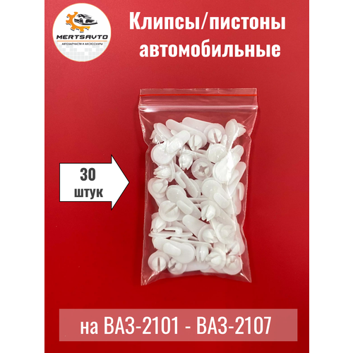 Клипсы Mertsavto для обшивки дверей авто ВАЗ-21012107 30штуп белые 370₽