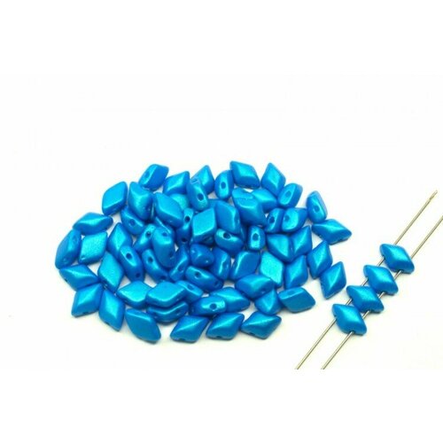 Бусины GemDuo 8х5мм, отверстие 0,8мм, цвет 02010/24511 Tropical Blue Wave, 709-062, 10г (около 64шт)