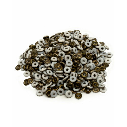 Бусины стеклянные O bead, размер 1,3х4 мм, диаметр отверстия 1,4 мм, цвет: Chalk White Valentinite Matted, 15 грамм (около 495 шт).