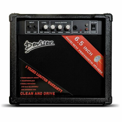 Deviser YX-15W Транзисторный гитарный комбо, 15Вт, 2 канала, динамик 6.5