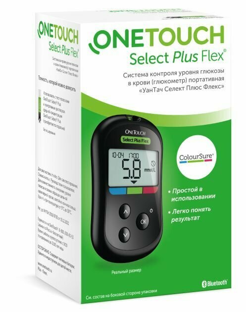Глюкометр OneTouch Select Plus Flex с прокалывателем и ланцетами