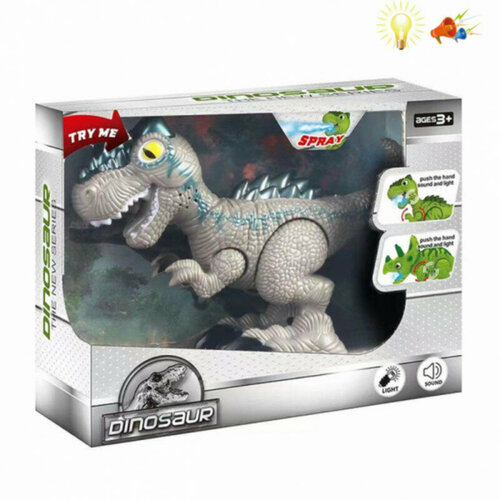 Динозавр на батарейках, звук, свет в коробке динозавр 2005a b на батарейках в коробке