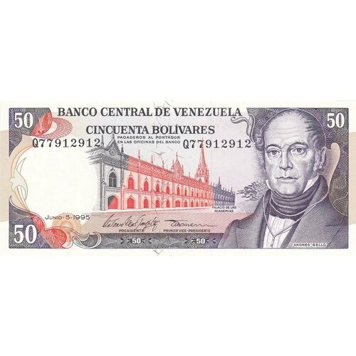 Венесуэла 50 боливаров 1995 г. клуб нумизмат монета 100 боливар венесуэлы 1981 года серебро 200 лет со дня рождения андреса белло
