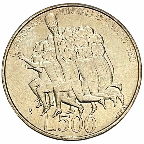 Сан-Марино 500 лир 1990 г. (Чемпионат мира по футболу 1990 года, Италия) монета сан марино 500 лир 1990 год