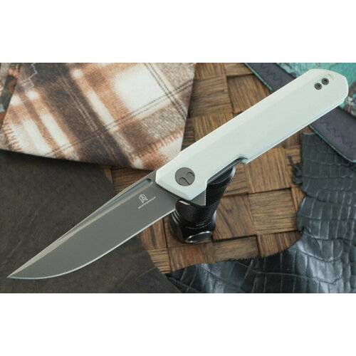 фото Складной нож bestechman dundee, сталь d2, graywash, рукоять белый g-10 bestech knives