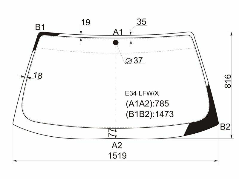 Стекло Лобовое Bmw 5-Series E34 4/5D 88-95 XYG арт. E34 LFW/X