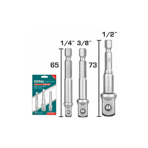 Адаптор торцевых головок 1/4, 3/8, 1/2 , TAC273651 TOTAL адаптор торцевых головок 1 4 3 8 1 2 tac273651 total